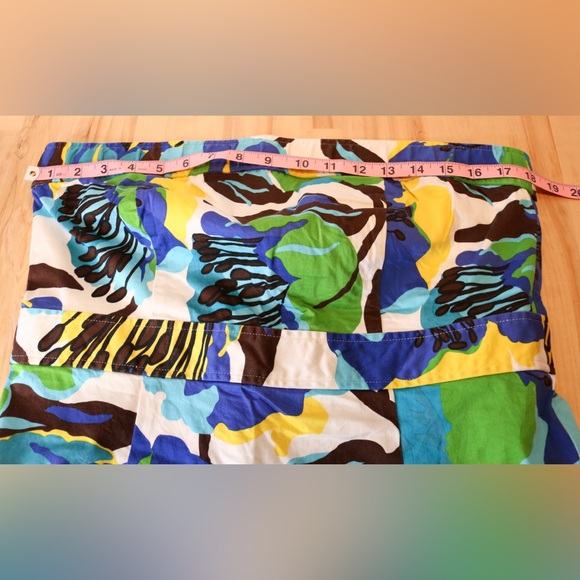 a.n.a Strapless Floral Cotton Sundress Size 16 Blue Green Yellow Fit & Flare - Picture 8 of 10